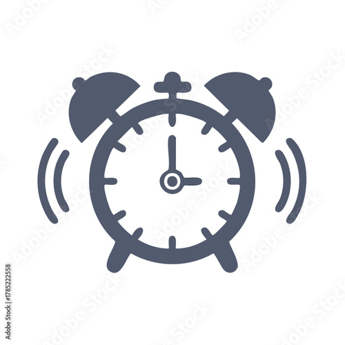 Ringing Alarm Clock Icon Symbol Time Wakeup Reminder Notification