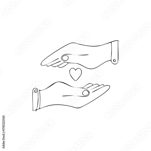 Two hands holding a heart symbol in a gesture of care and protection