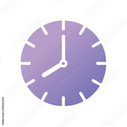 Minimalist purple gradient clock icon representing time management and scheduling concept