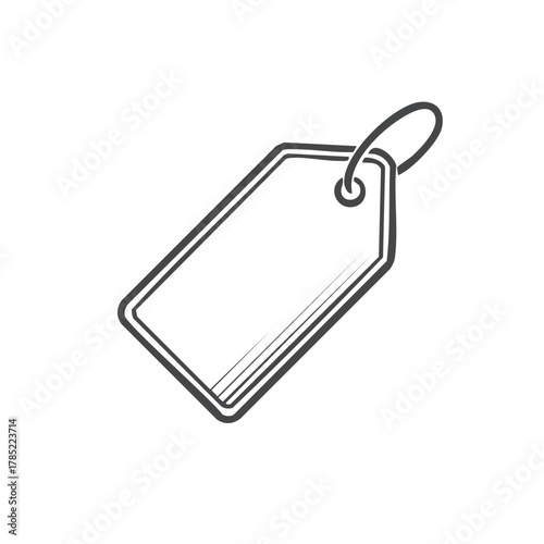 Price Tag Outline for Retail Sales or Discount Offers, Simple Line Art for Shopping