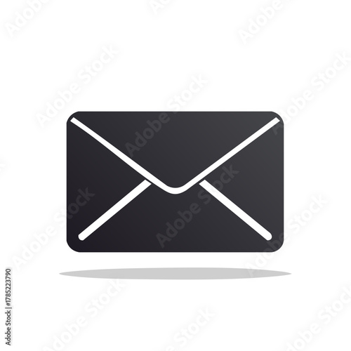 Modern closed email envelope icon for digital message communication and notification symbol