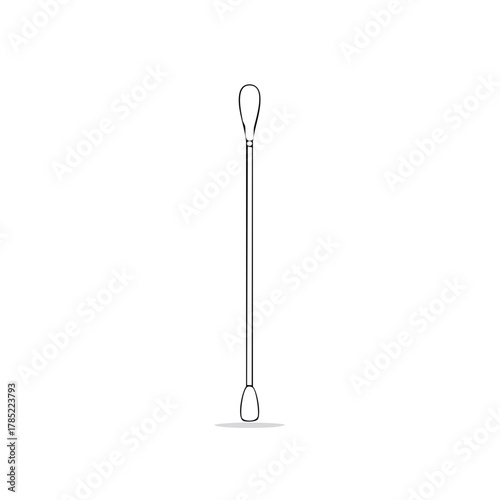 Minimalist cotton swab illustration isolated on white background