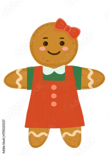 Cute gingerbread pencil illustration