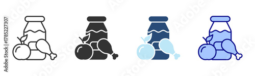 Nutrition Icon Set. Designed In Multi Style