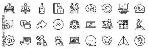 Star, Inspect and Wallet line icons pack. Share, Message, Paper plane icons. Inclusion, No hearing, Warning road web icon. Bumper cars, Laptop repair, Send mail pictogram. Vector