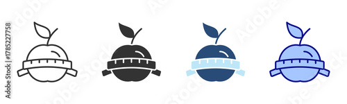 Diet Icon Set. Designed In Multi Style