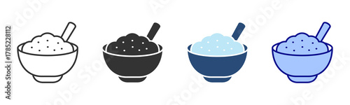 Oatmeal Icon Set. Designed In Multi Style