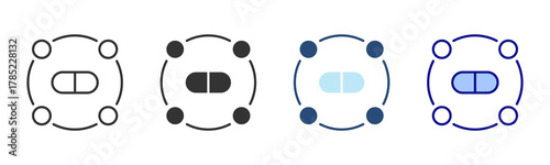 Multivitamin Icon Set. Designed In Multi Style