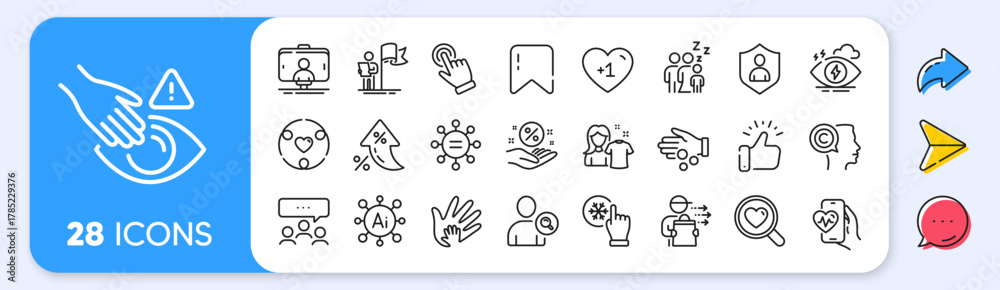 Fototapeta premium Freezing click, Writer and Loan percent line icons. Interest rate, AI generate, Inflation icons. Pack of Food delivery, Inclusion, Security icon. Vector