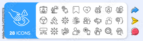 Freezing click, Writer and Loan percent line icons. Interest rate, AI generate, Inflation icons. Pack of Food delivery, Inclusion, Security icon. Vector