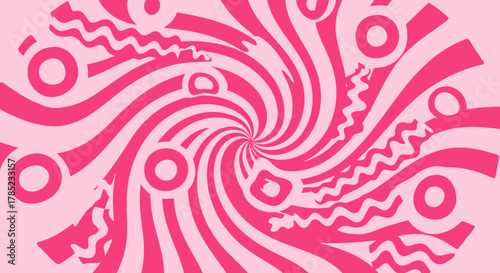 Abstract pink swirl background with retro elements for modern designs and arts