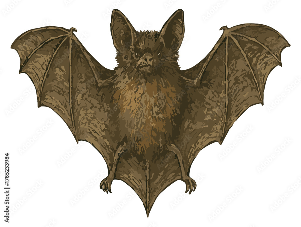 Naklejka premium Eptesicus fuscus illustration art