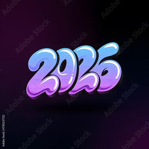 The year 2026 is texted in a vibrant gradient graffiti bubble style