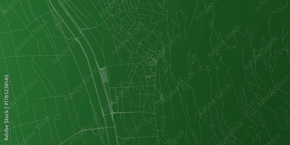 Obraz premium Vaduz (Liechtenstein) street map. The style of the map is green background