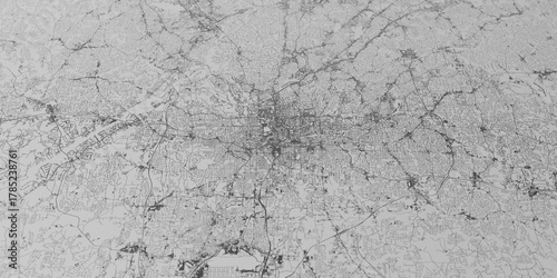 Atlanta (Georgia, USA) street map. The style of the map is grey paper