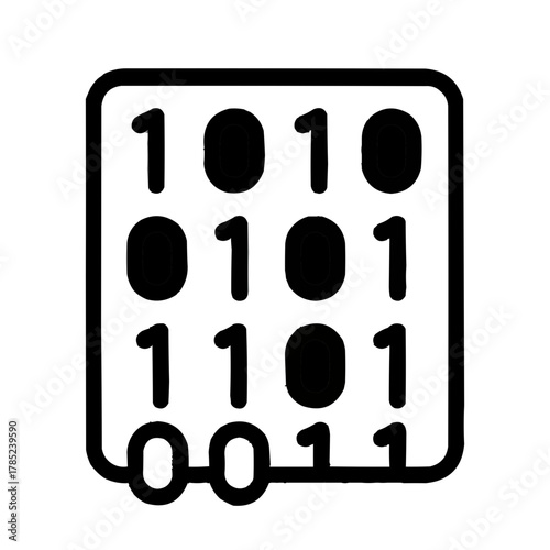 Modern binary code icon for technology startups and digital innovations projects
