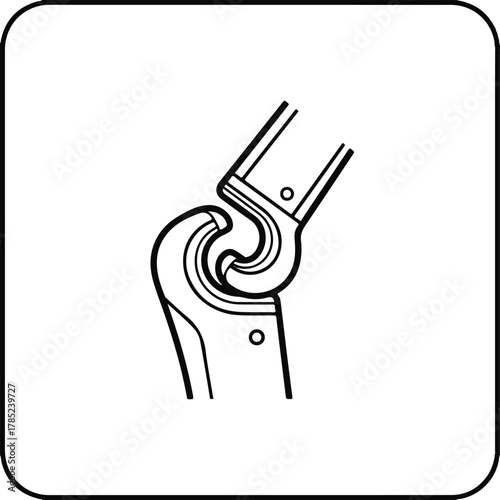 Human anatomy elbow joint icon symbol of orthopedic health and skeletal structure