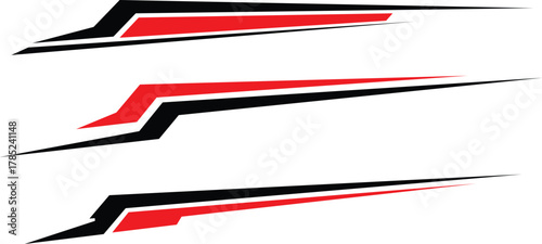 Dynamic racing stripes car sticker design for sports, speed, and drift vehicle modifications vector Illustration.
