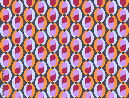 Abstract retro geometric pattern with interlocking shapes