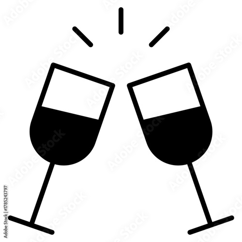 cheers glass glyph icon