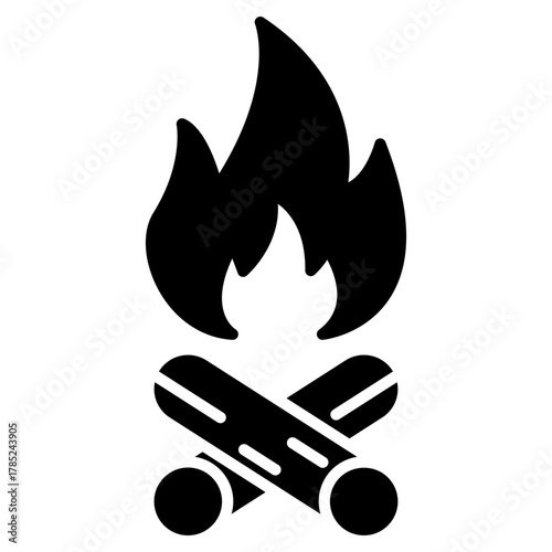 campfire glyph icon