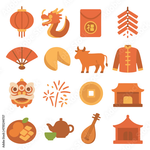 Vibrant Cultural Celebration: A collection of cultural icons of symbolic significance, reflecting the richness of traditions, values, and community, capturing a moment of collective celebration.