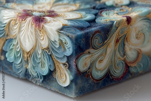 Decorative embossed floral texture for interiors high resolution picture