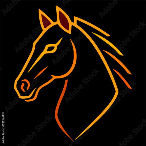 aesthetic logo of the king horse symbolizing strength and grandeur