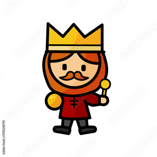Cute cartoon king character 