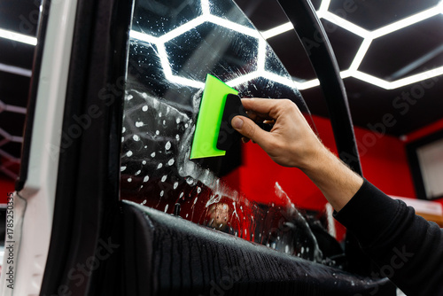 Canvas Print Side window tint interior smoothing prevents air bubbles and maintains flawless adhesion