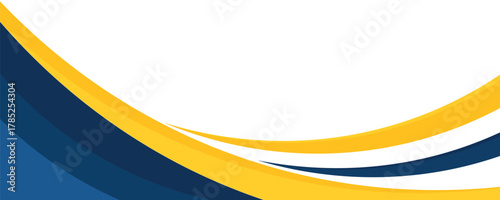blue and yellow wavy shape background. suitable for business poster design, corporate banner, presentation, flyer, social media post. vector illustration