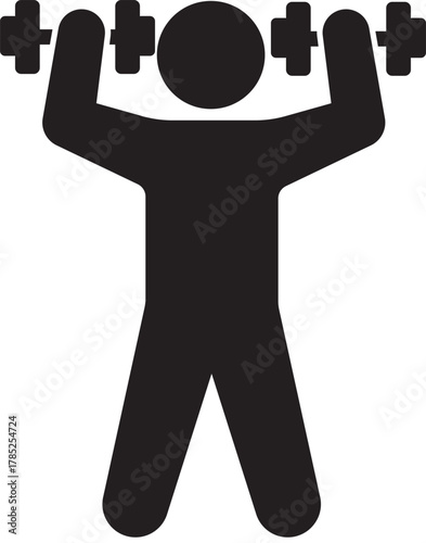 A person performing a dumbbell shoulder press exercise