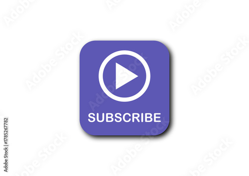 Subscribe Blue Square Button Icon for YouTube and Social Media PNG Illustration