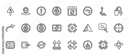 24 set of outline web user interface icons such as zoom, activated, favorites button, rocket launch, spider web vector thin icons for report, presentation, diagram, web design, mobile app