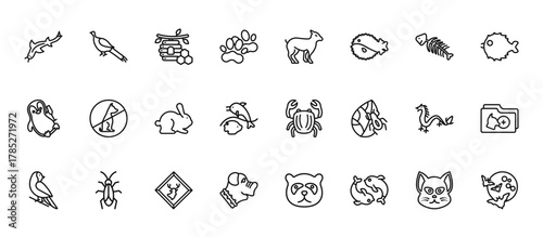 24 set of outline web  icons such as  , vector thin icons for report, presentation, diagram, web design, mobile