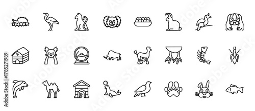 24 set of outline web  icons such as  , vector thin icons for report, presentation, diagram, web design, mobile