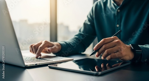 businessman working on laptop