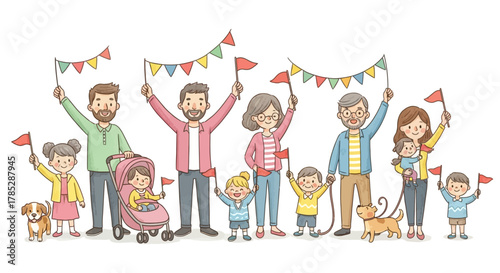 Family Happiness and Togetherness – Multigenerational Celebration Scene