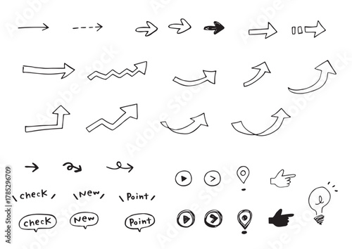 Hand-drawn Arrow and Icon Set / 手描き矢印とアイコンセット