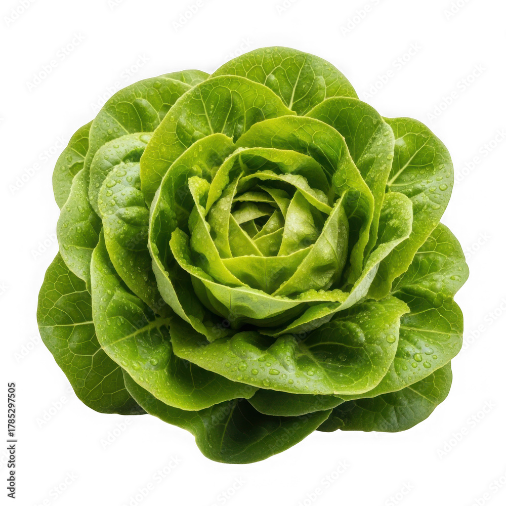 Fototapeta premium Fresh green lettuce isolated on transparent background