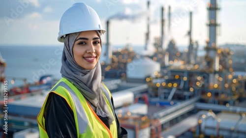 Woman Engineer Oil Plant.