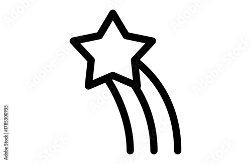 願いを込めた流れ星のモノラインアイコン