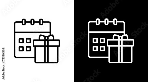 Boxing Day White Icon Set Design