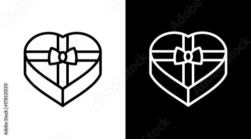 Holiday Gift White Icon Set Design