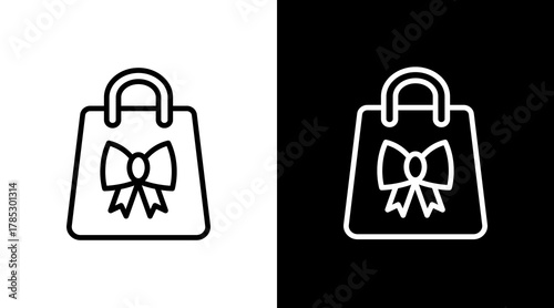 Gift Bag White Icon Set Design