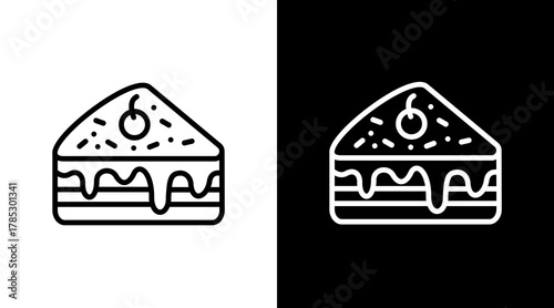 Cake White Icon Set Design