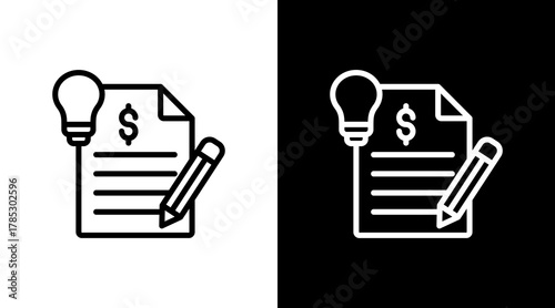 Finance Concept White Icon Set Design