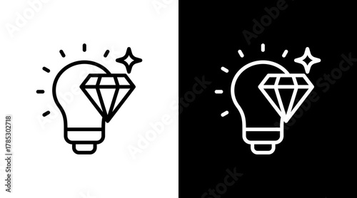 Value Creation White Icon Set Design