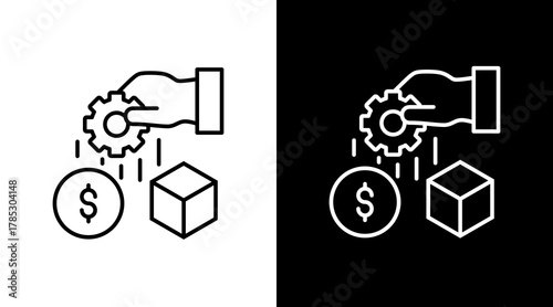 Resource Allocation  White Icon Set Design