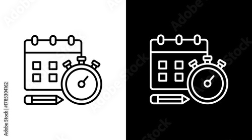 Project Deadline  White Icon Set Design